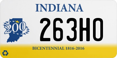 IN license plate 263HO