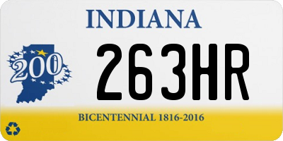 IN license plate 263HR