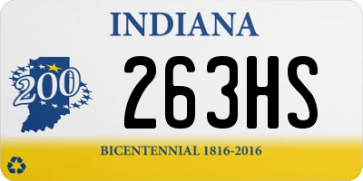 IN license plate 263HS