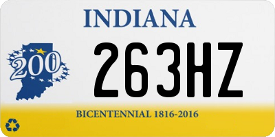 IN license plate 263HZ