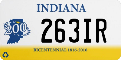 IN license plate 263IR