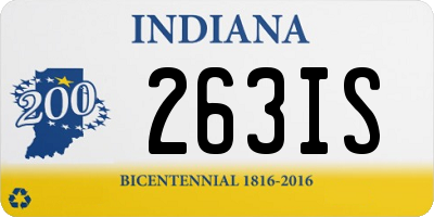 IN license plate 263IS