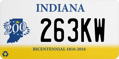 IN license plate 263KW