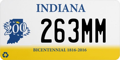 IN license plate 263MM
