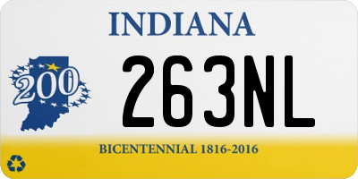 IN license plate 263NL