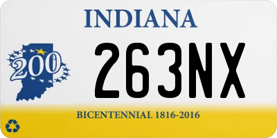 IN license plate 263NX