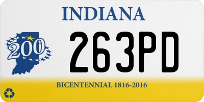 IN license plate 263PD