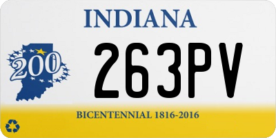 IN license plate 263PV