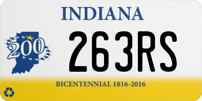 IN license plate 263RS