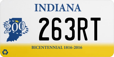 IN license plate 263RT