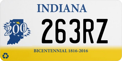 IN license plate 263RZ