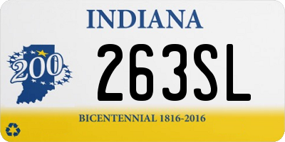 IN license plate 263SL