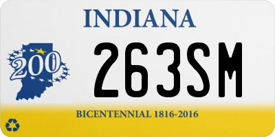 IN license plate 263SM