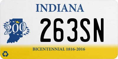 IN license plate 263SN