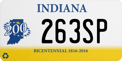 IN license plate 263SP