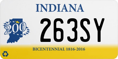 IN license plate 263SY