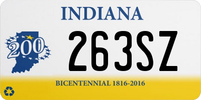 IN license plate 263SZ