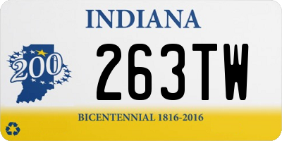 IN license plate 263TW