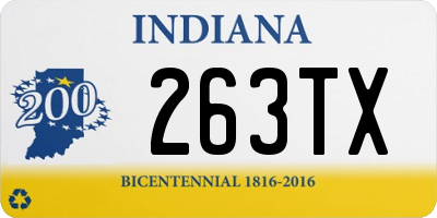 IN license plate 263TX