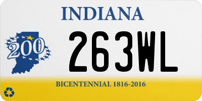 IN license plate 263WL