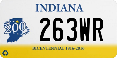 IN license plate 263WR