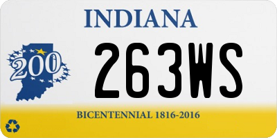 IN license plate 263WS