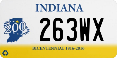 IN license plate 263WX