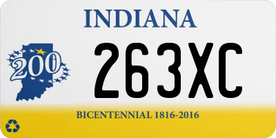 IN license plate 263XC