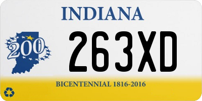 IN license plate 263XD