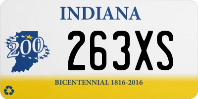 IN license plate 263XS