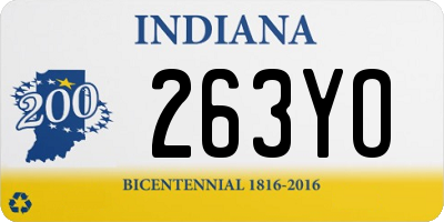 IN license plate 263YO