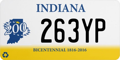 IN license plate 263YP