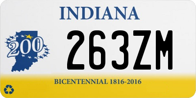 IN license plate 263ZM