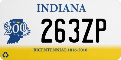 IN license plate 263ZP