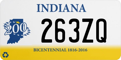 IN license plate 263ZQ