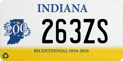 IN license plate 263ZS