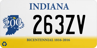 IN license plate 263ZV