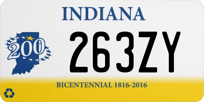 IN license plate 263ZY