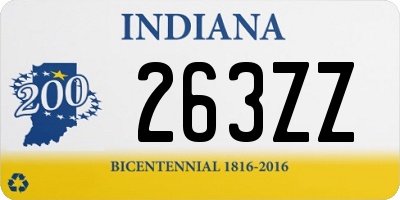 IN license plate 263ZZ