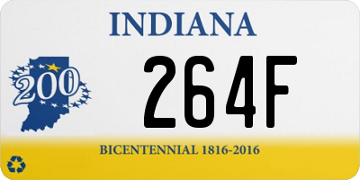 IN license plate 264F