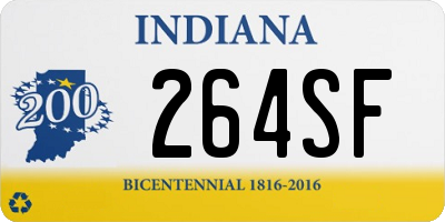 IN license plate 264SF