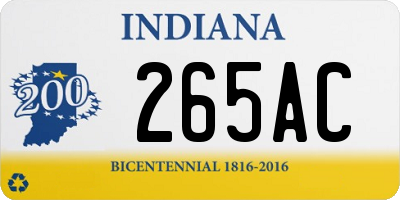 IN license plate 265AC