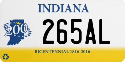 IN license plate 265AL