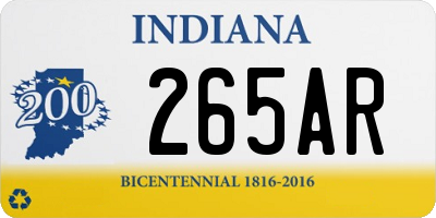 IN license plate 265AR