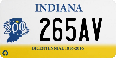 IN license plate 265AV