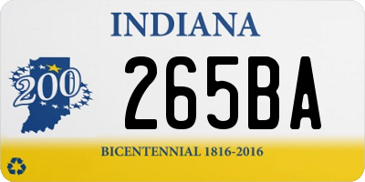 IN license plate 265BA