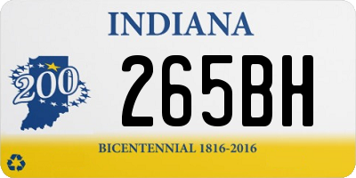 IN license plate 265BH