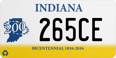 IN license plate 265CE