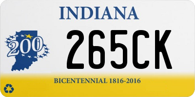 IN license plate 265CK