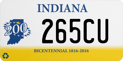 IN license plate 265CU